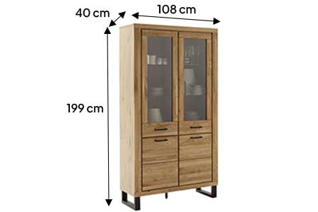 Détail de la vitrine haute 2 portes