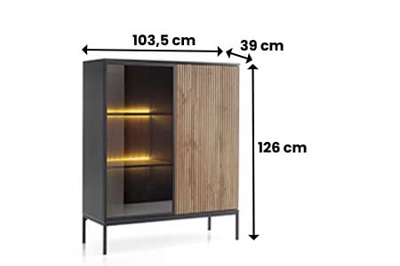 Dimensions de la vitrine basse