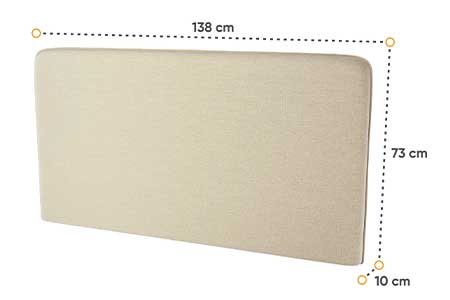 Dimensions détaillées de l'appui tête beige