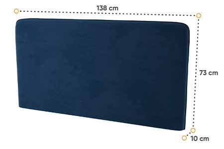 Dimensions détaillées de l'appui tête bleu marine