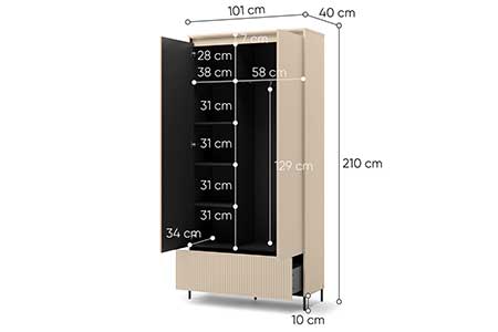 Détail de l'armoire chic à led