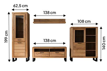 Détail de l'ensemble tv en bois