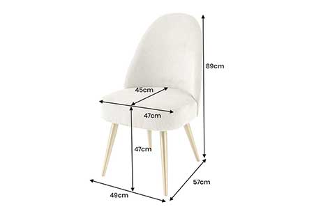 Lot de 2 chaises velours cotelé beige