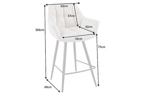 Dimensions détaillées de la chaise de bar