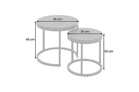 Dimensions détaillées des tables gigognes