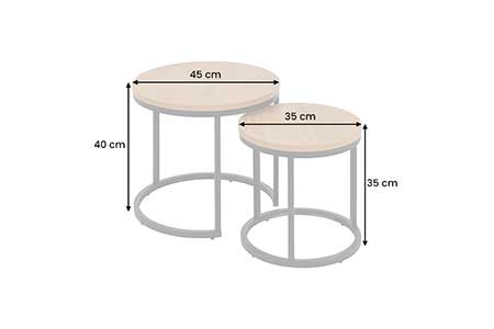 Dimensions détaillées des tables gigognes