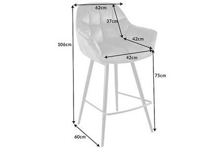 Dimensions détaillées du tabouret de bar