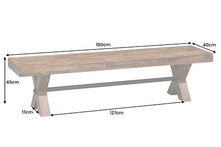 Dimensions du banc de table