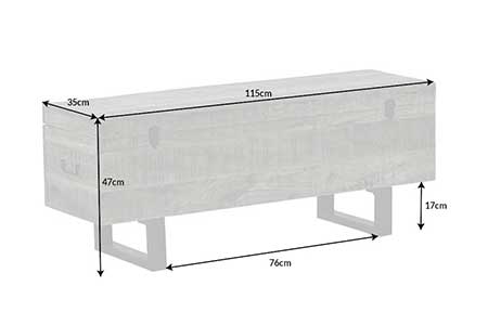 Dimensions détaillées du banc coffre