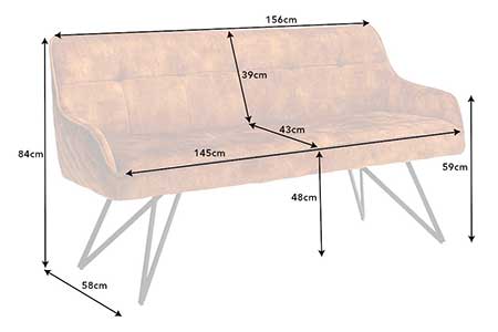 Dimensions détaillées du banc