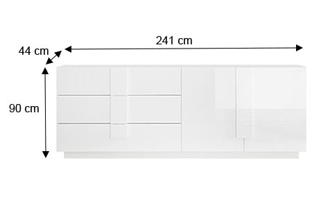 Dimensions détaillées du grand buffet