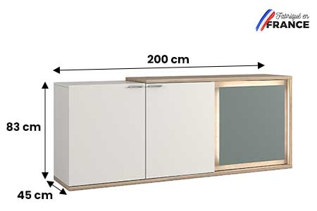 Buffet 3 portes à LED 2m