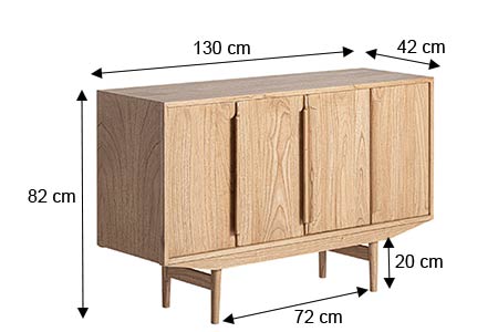 Dimensions du buffet 4 portes