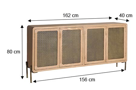 Dimensions du buffet 4 portes