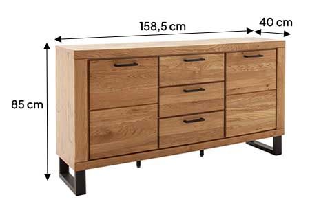 Détail du buffet en bois