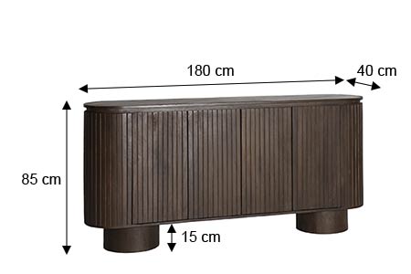 Dimensions du meuble buffet marron