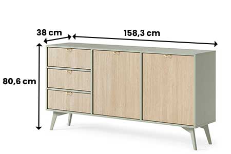 Dimensions du buffet avec rangement
