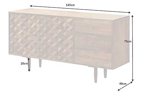 Buffet moderne en acacia massif