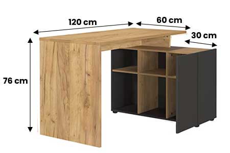 Bureau d'angle bois et graphite