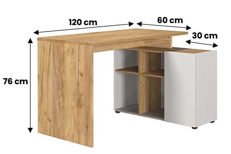 Bureau d'angle bois et cachemire