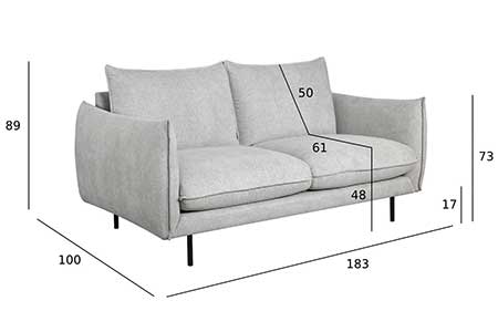 Dimensions détaillées du canapé