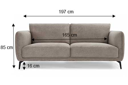 Dimensions détaillées du canapé