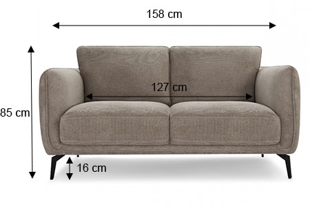 Dimensions détaillées du canapé