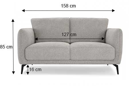 Dimensions détaillées du canapé