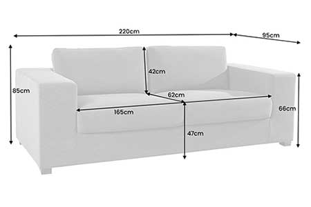 Dimensions détaillées du canapé