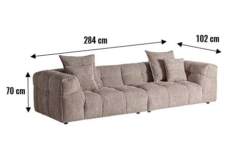 Dimensions détaillées du canapé contemporain
