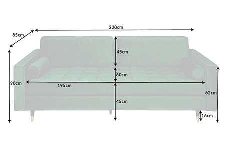 Dimensions détaillées du canapé