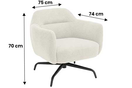 Fauteuil pivotant crème
