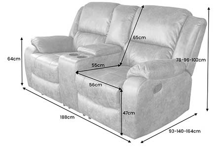 Dimensions détaillées du canapé de cinéma