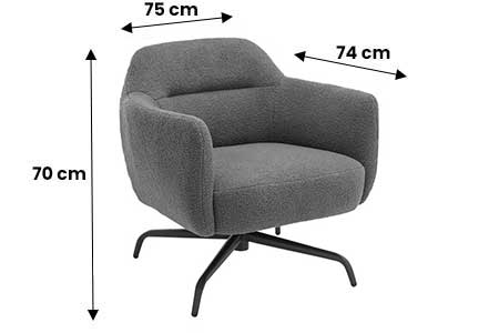 Fauteuil pivotant gris