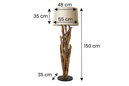 Dimensions détaillées du lampadaire sur pied