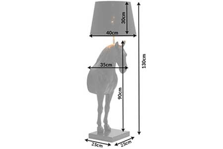 Dimensions détaillées du lampadaire cheval