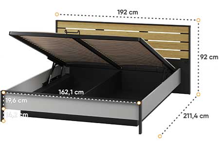 Dimensions détaillées du lit adulte