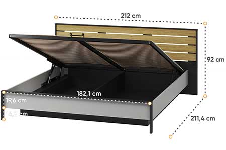 Dimensions détaillées du lit adulte