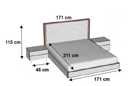 Dimensions détaillées du lit double