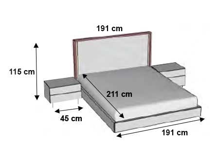 Dimensions détaillées du lit double