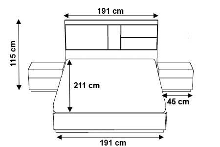 Dimensions détaillées du lit coffre
