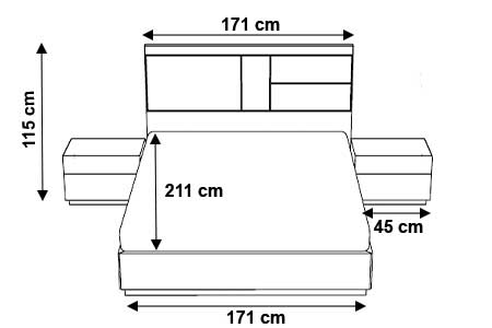 Dimensions détaillées du lit coffre