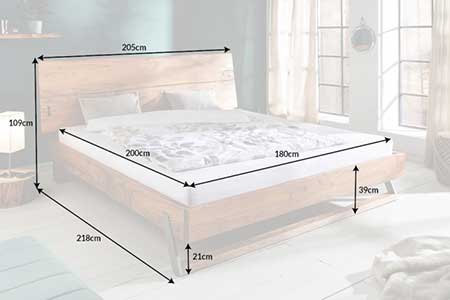 Dimensions détaillées du lit en bois massif