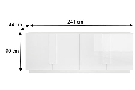 Dimensions détaillées du long buffet de salle à manger