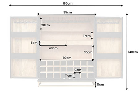 Dimensions du meuble bar