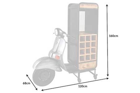 Dimensions du meuble bar scooter