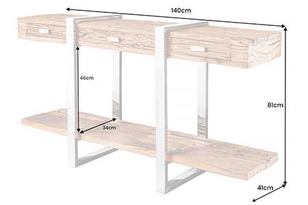 Dimensions du meuble console