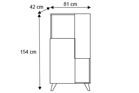 Détail du meuble de rangement