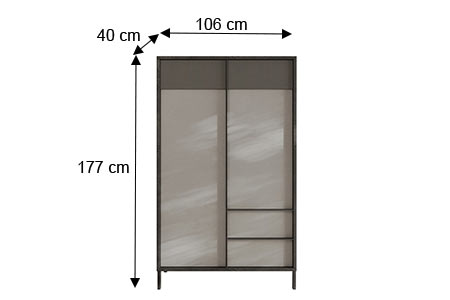 Dimensions détaillées du meuble haut gris