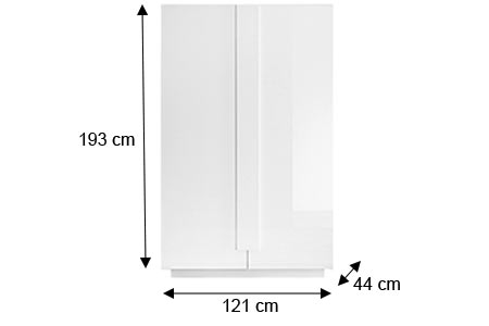 Dimensions détaillées du meuble de rangement haut
